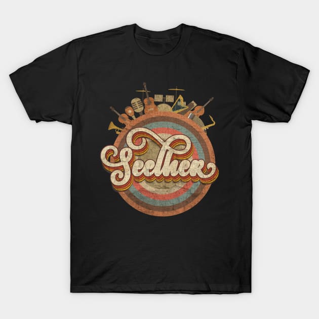 Music Designs Vintage Retro - Seether T-Shirt by kumurkumur